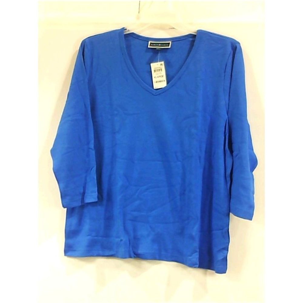 Karen Scott Womens ESSENTIALS Regular Pull On Blouse, Vibrant Blue, Size X-Large